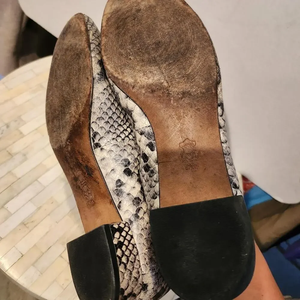 Tory Burch Chelsea Snake-Print Ballet Flats